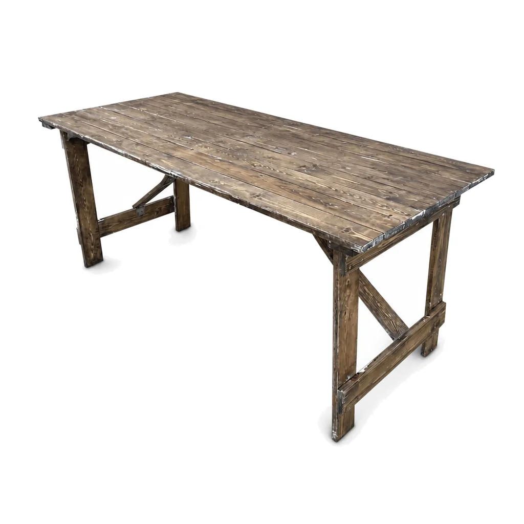 Rustic Trestle Table - Limeoak - 6'x2'6"