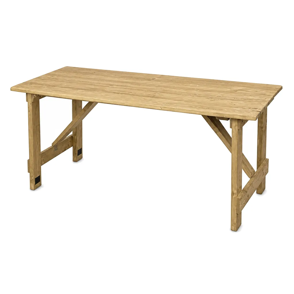 Rustic Trestle Table - Natural - 6'x3"
